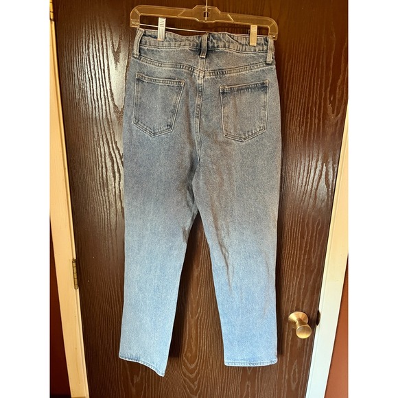 SIMPLE SOCIETY Patchwork Jeans Womens 7 28 Light Wash Distressed Straight Leg De - Picture 4 of 11